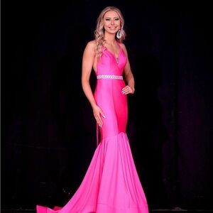 Ashley Lauren Vibrant Pink Dress